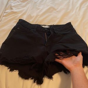 Kancan Shorts- Black distressed shorts